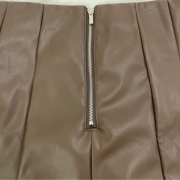 BROWN LEATHER SKIRT - Picture 4 of 4
